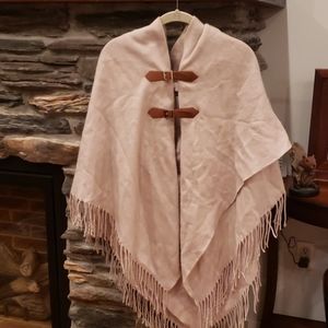 Buckle shawl poncho cape